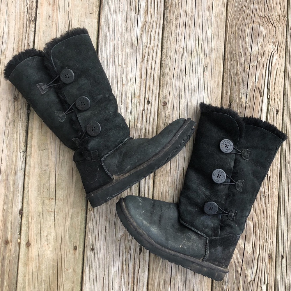 Ugg Bailey Triple Button Shearling Suede Boots - image 1